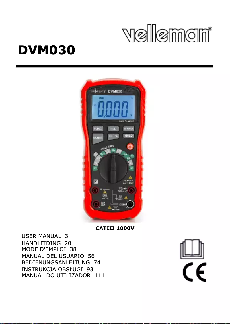 Image de la première page du manuel de l'appareil DVM030