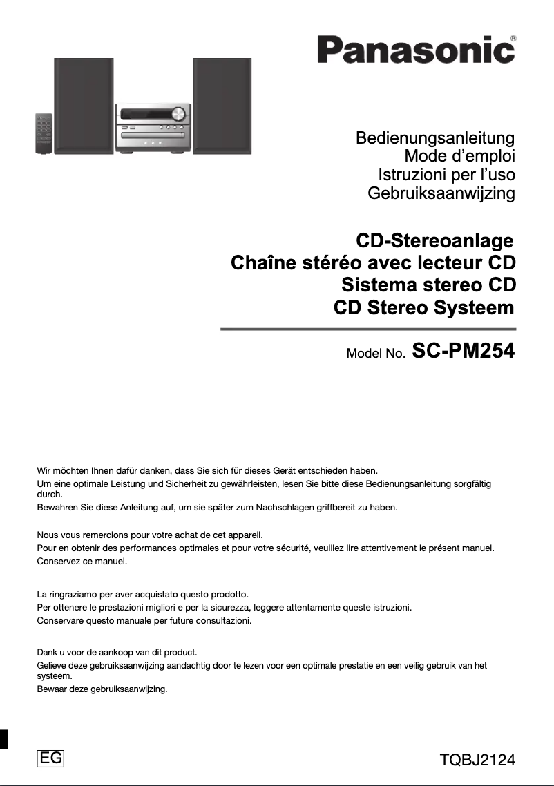 Image de la première page du manuel de l'appareil SC-PM254