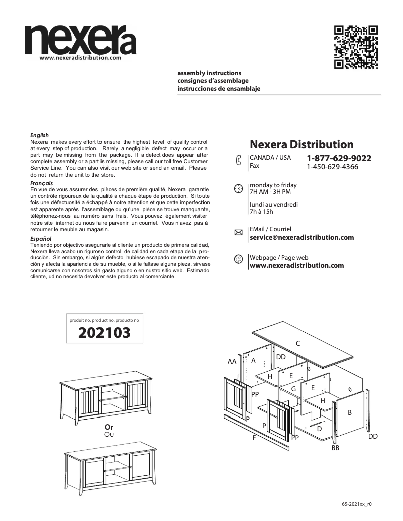Page 1 de la notice Manuel utilisateur Nexera 202103