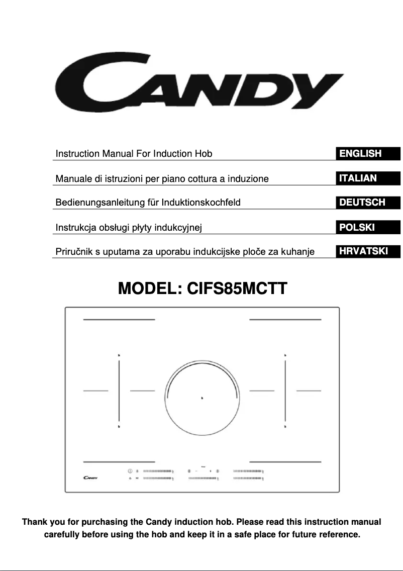 Page 1 de la notice Manuel utilisateur Candy CIFS85MCTT