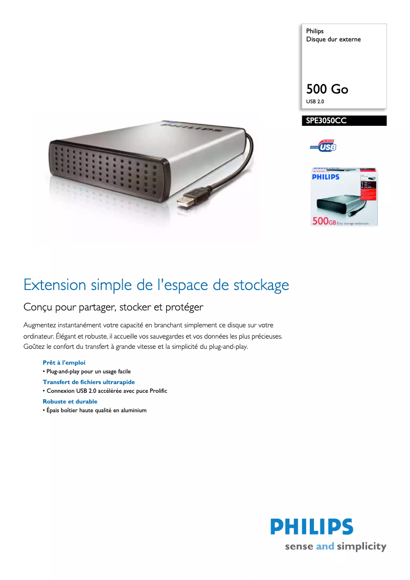 Image de la première page du manuel de l'appareil SPE3050