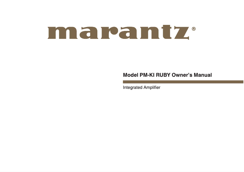 Image de la première page du manuel de l'appareil PM-KI RUBY