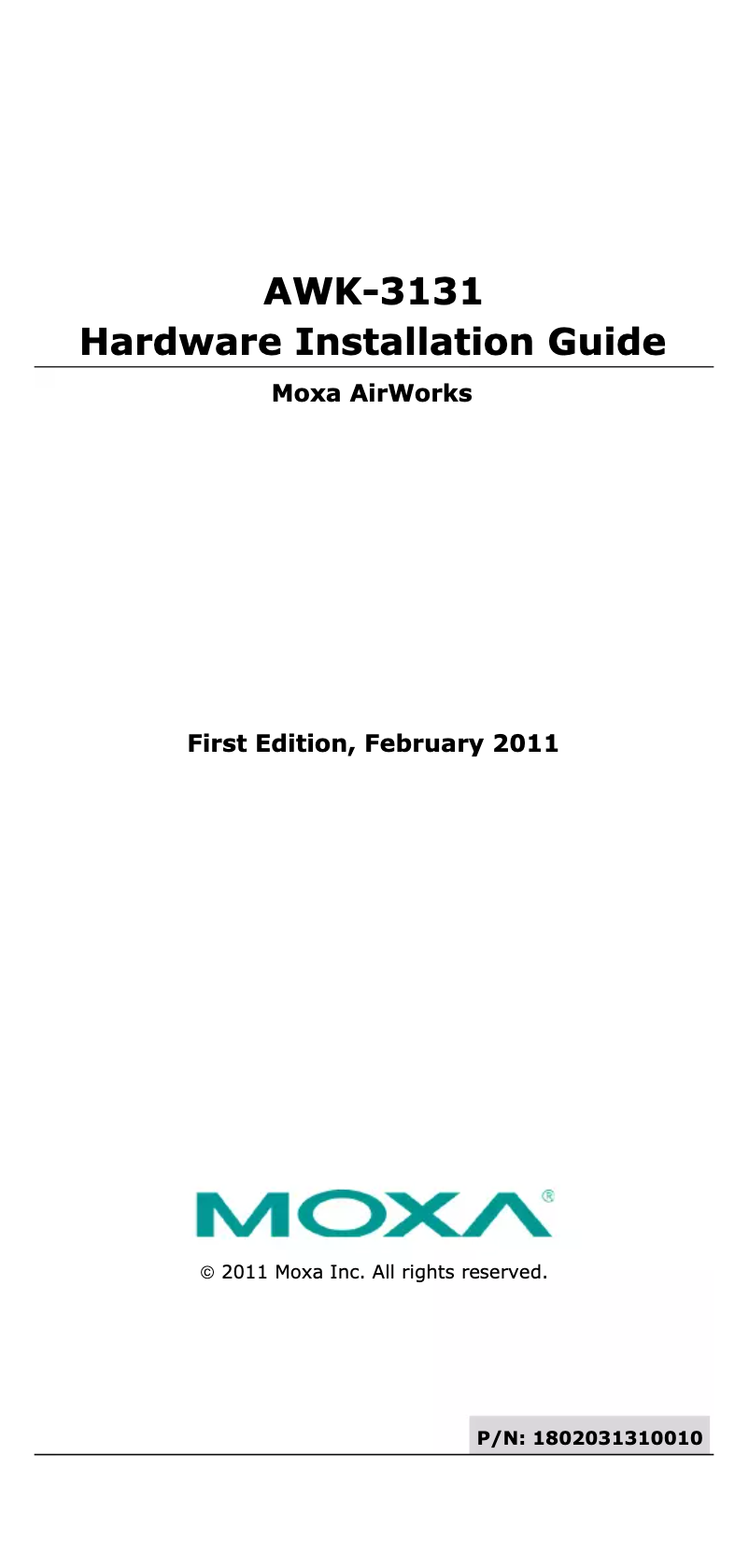 Page 1 of the manual User Manual Moxa AWK-3131-M12-EU