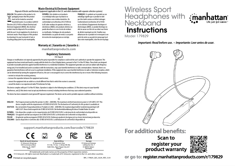 Page n°1 - Manuel utilisateur Manhattan 179829