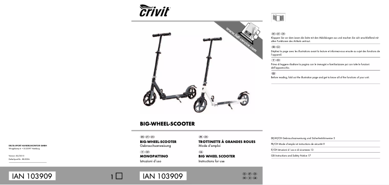 Page 1 de la notice Manuel utilisateur Crivit IAN 103909