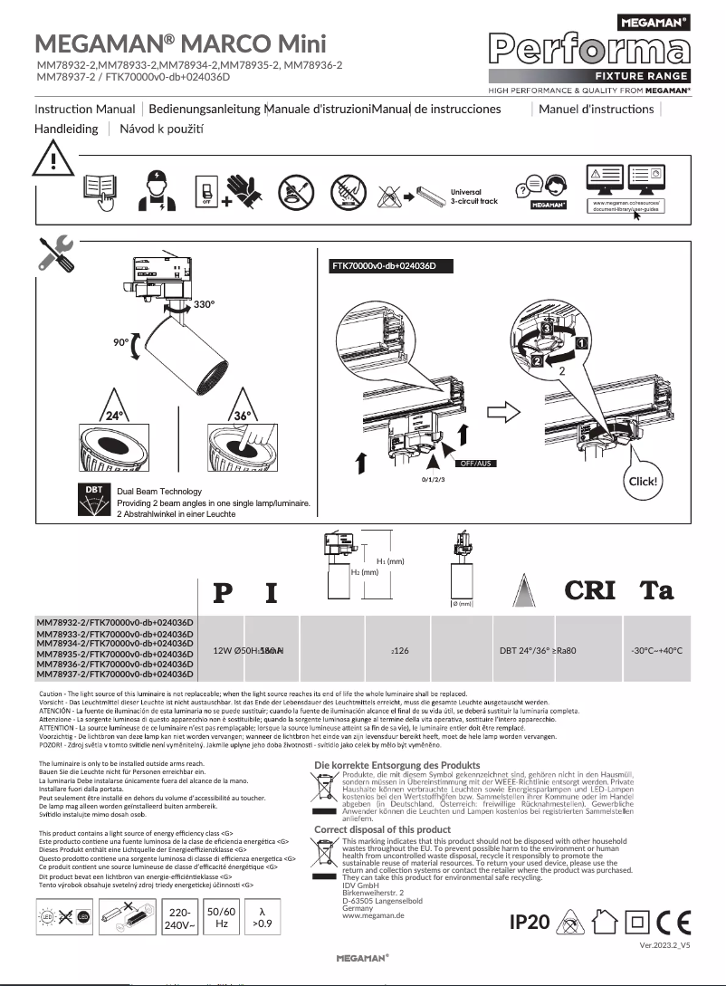 Page 1 de la notice Manuel utilisateur Megaman Marco Mini MM78936