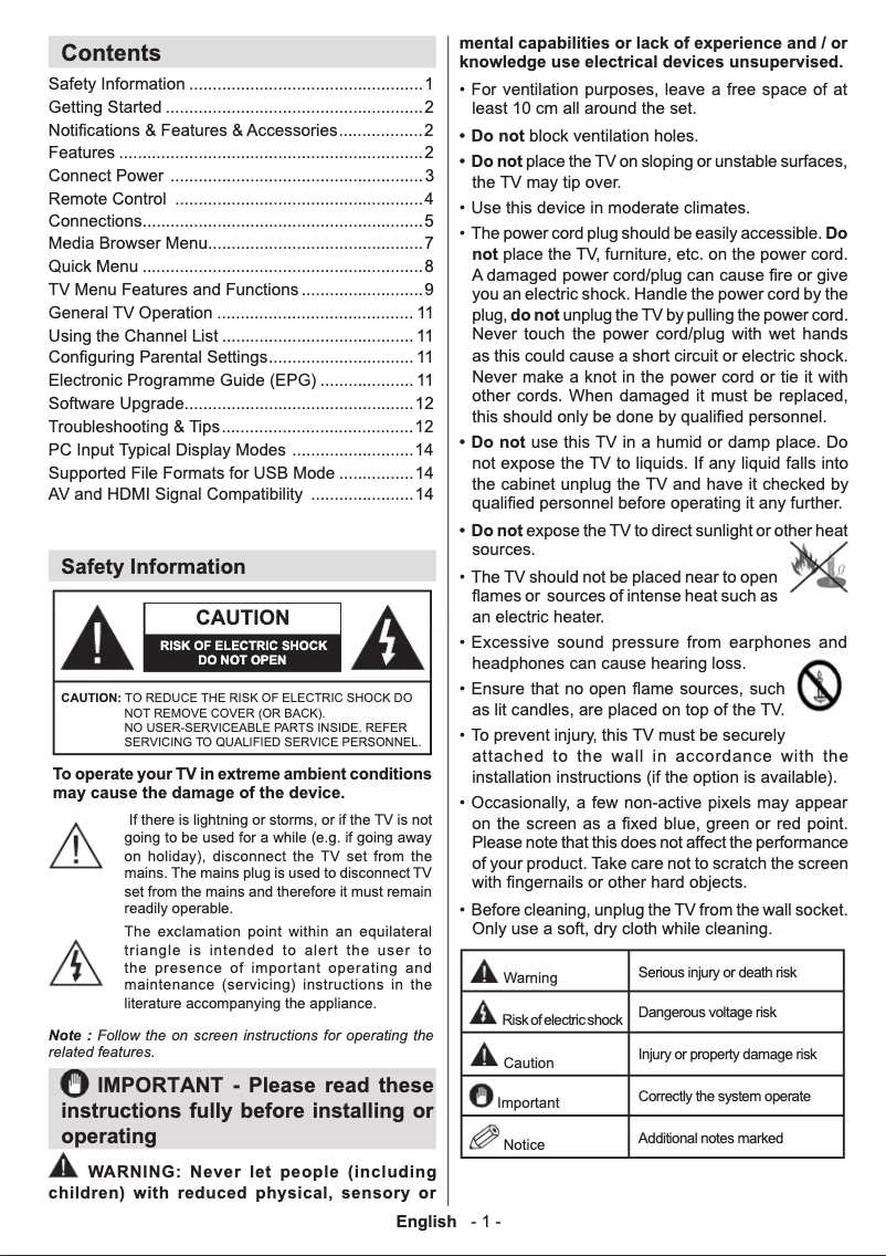Image de la première page du manuel de l'appareil V24HD273