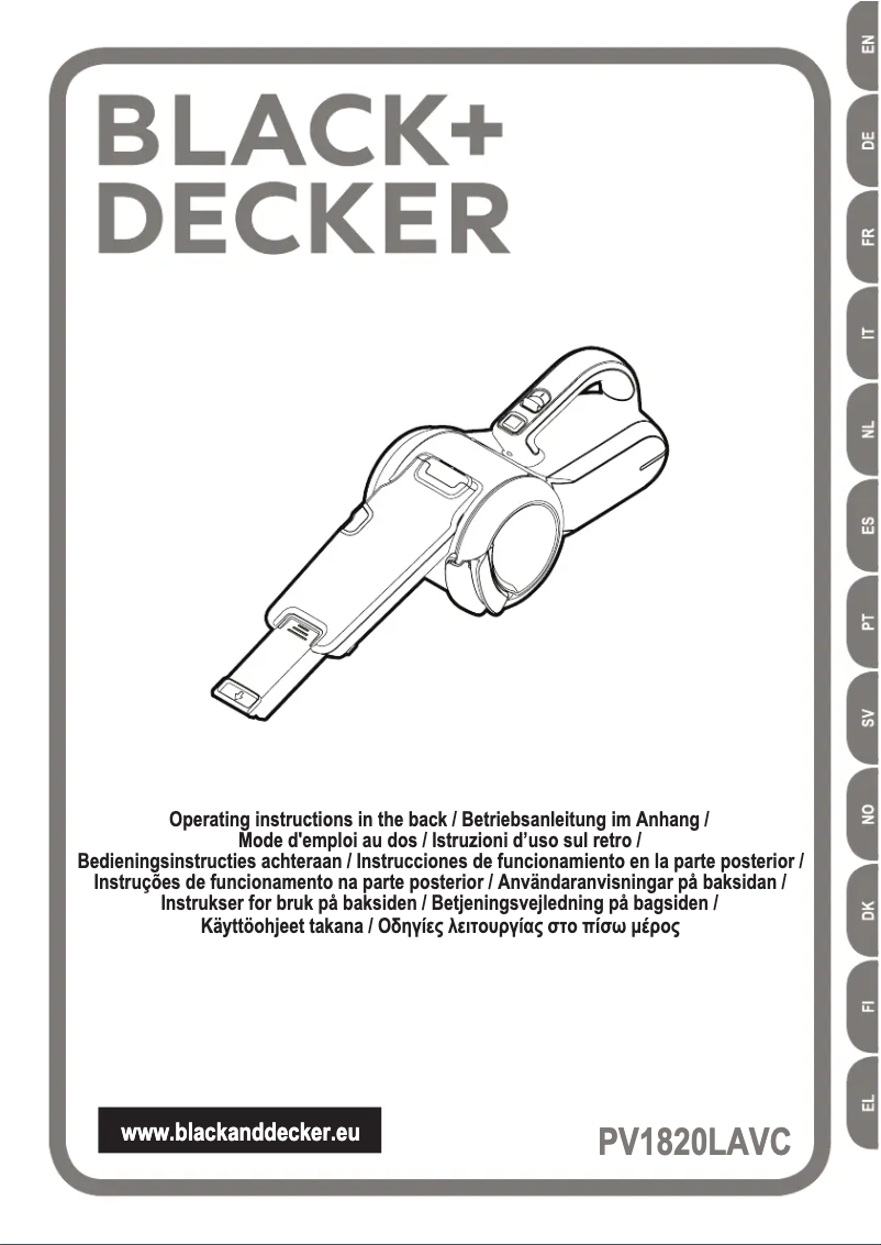 Page n°1 - Manuel utilisateur Black & Decker Dustbuster PV1820LAVC