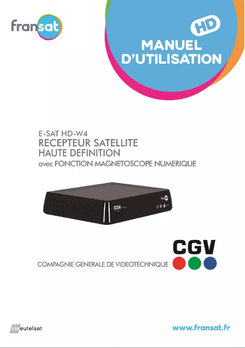 Image de la première page du manuel de l'appareil E-SAT HD-W4