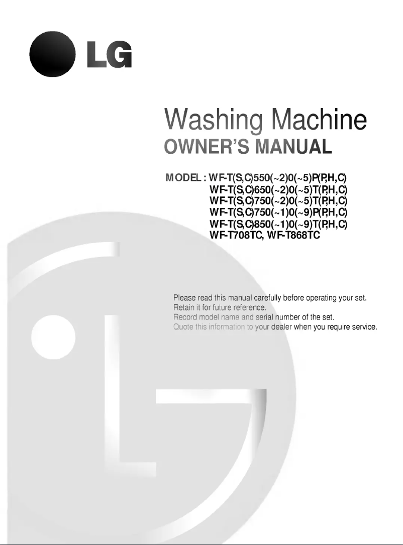 Page n°1 - Manuel utilisateur LG WF-T8510TC