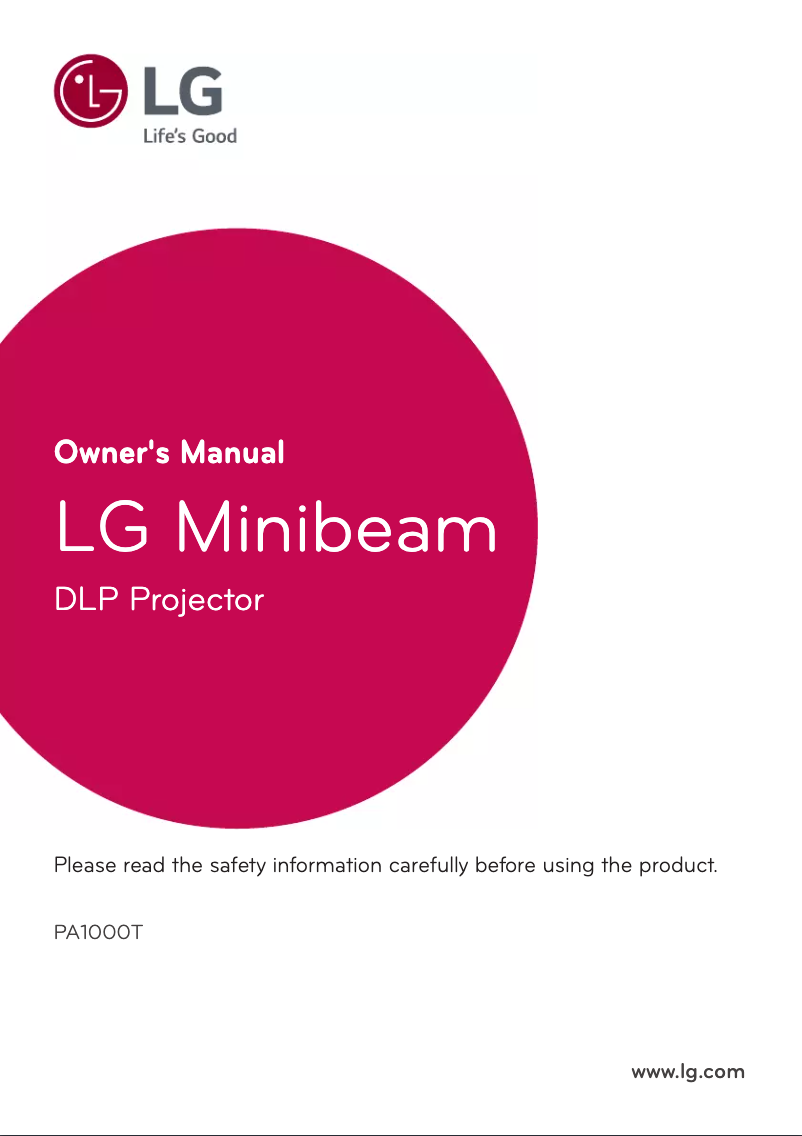 Page n°1 - Manuel utilisateur LG PA1000T