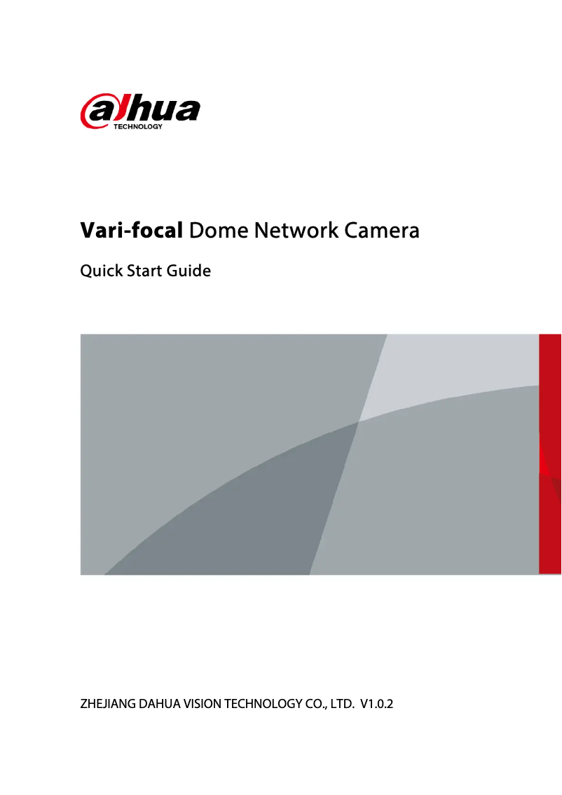 Page n°1 - Guide de démarrage rapide Dahua Technology IPC-HDBW2531R-ZAS-S2