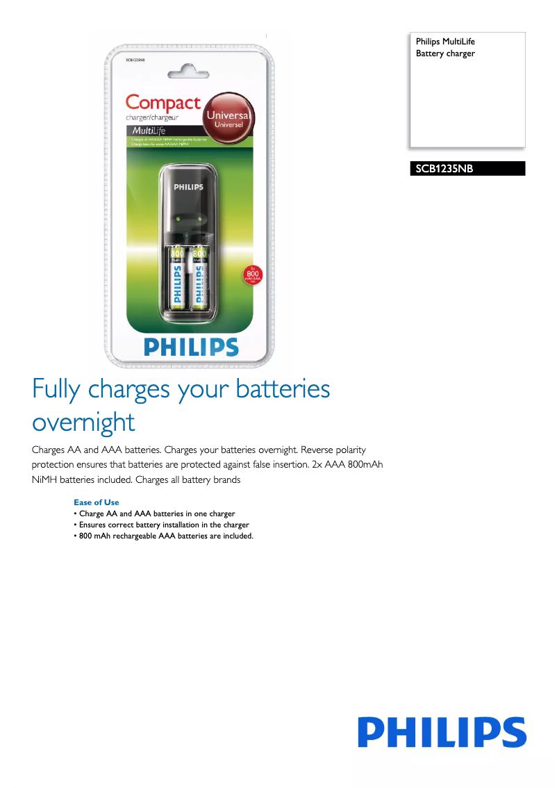 Page n°1 - Brochure Philips MultiLife SCB1235NB