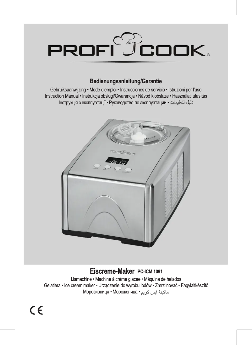 Page n°1 - Manuel utilisateur ProfiCook PC-ICM 1091