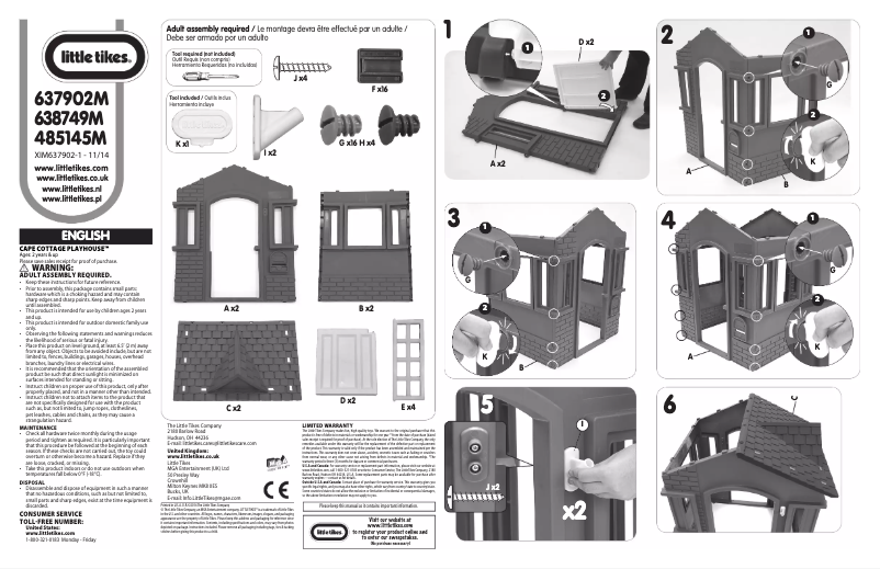 Página 1 del manual Manual de usuario Little Tikes Cape Cottage 638749M