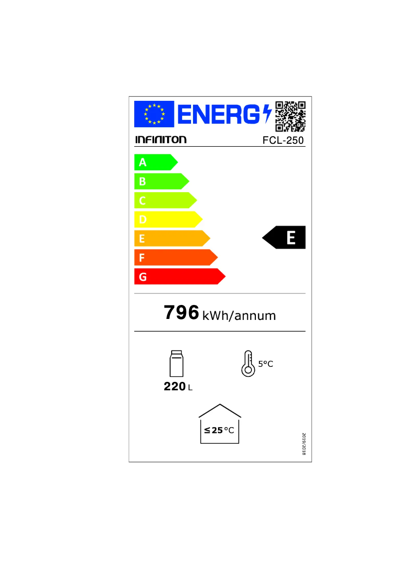 Page 1 de la notice Label énergétique Infiniton FCL-270