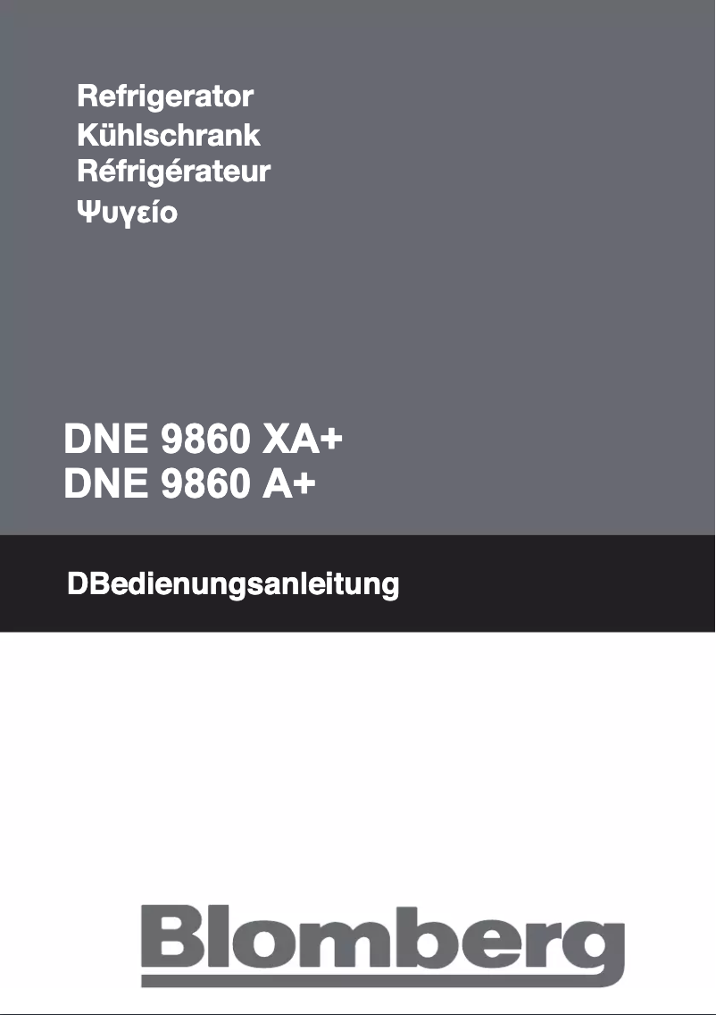 Page 1 de la notice Manuel utilisateur Blomberg DNE 9860 A