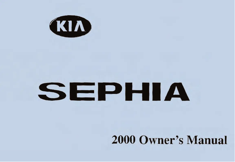 Image de la première page du manuel de l'appareil Sephia (2000)
