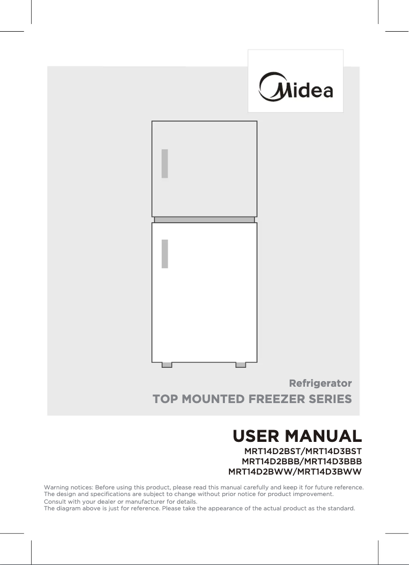 Page 1 de la notice Manuel utilisateur Midea MRT14D2BWW