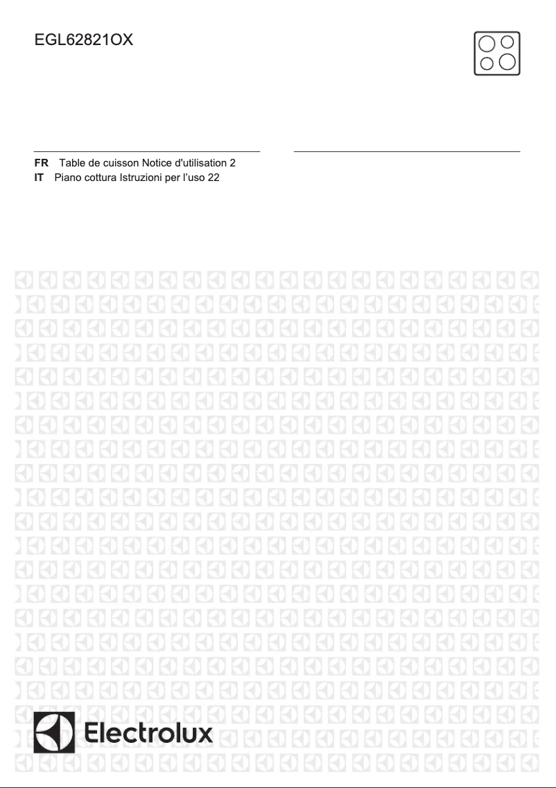 Page n°1 - Manuel utilisateur Electrolux EGL62821OX