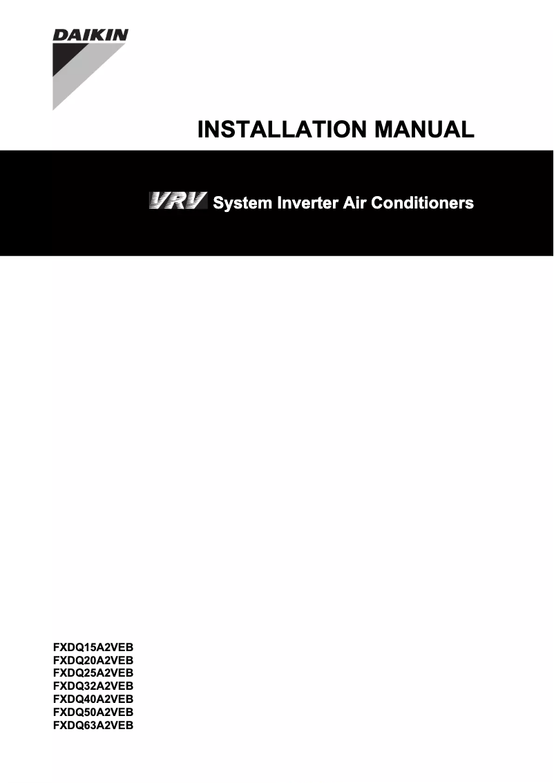 Página 1 del manual Guía de instalación Daikin FXDQ32A2VEB