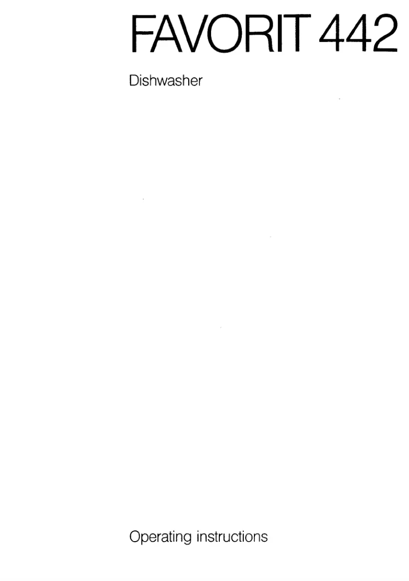 Image de la première page du manuel de l'appareil Favorit 442