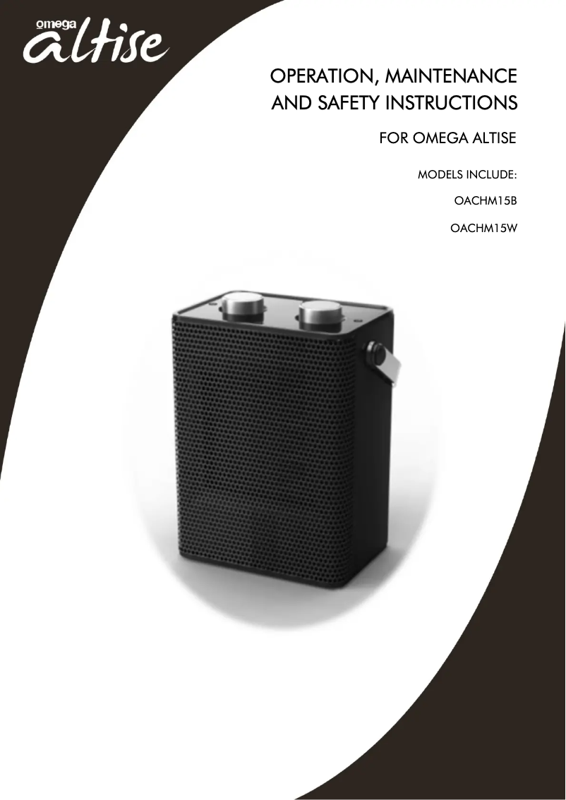 Page n°1 - Manuel utilisateur Omega Altise OACHM15B