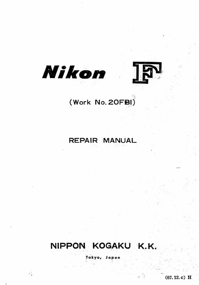 Page 1 de la notice Instructions / montage Nikon F