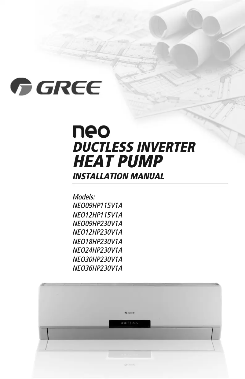 Page 1 de la notice Manuel utilisateur Gree NEO12HP115V1AO