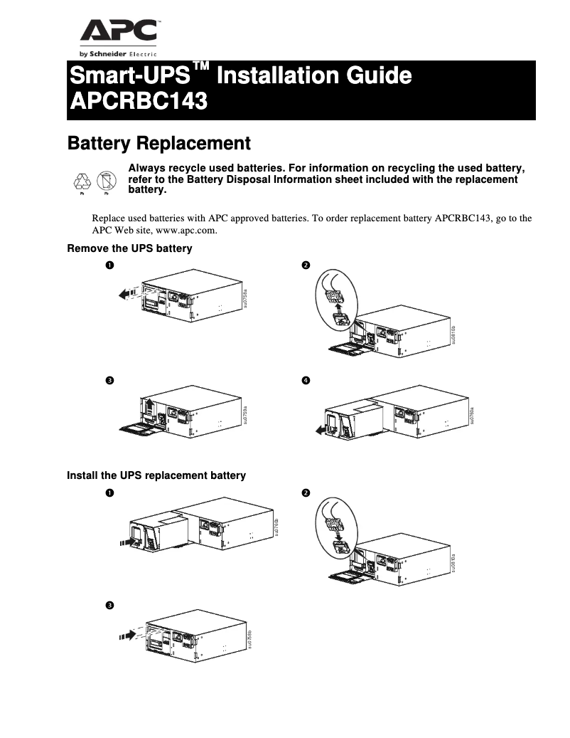Page n°1 - Manuel utilisateur APC APCRBC143