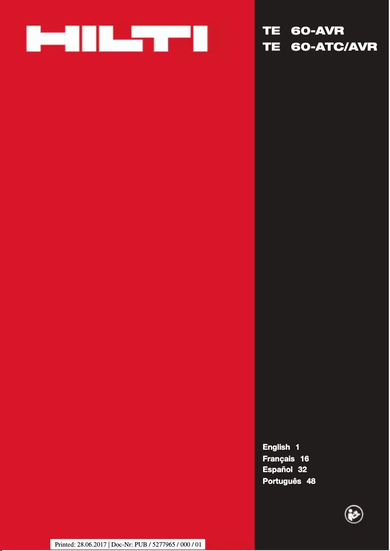Page n°1 - Manuel utilisateur Hilti TE 60-ATC-AVR