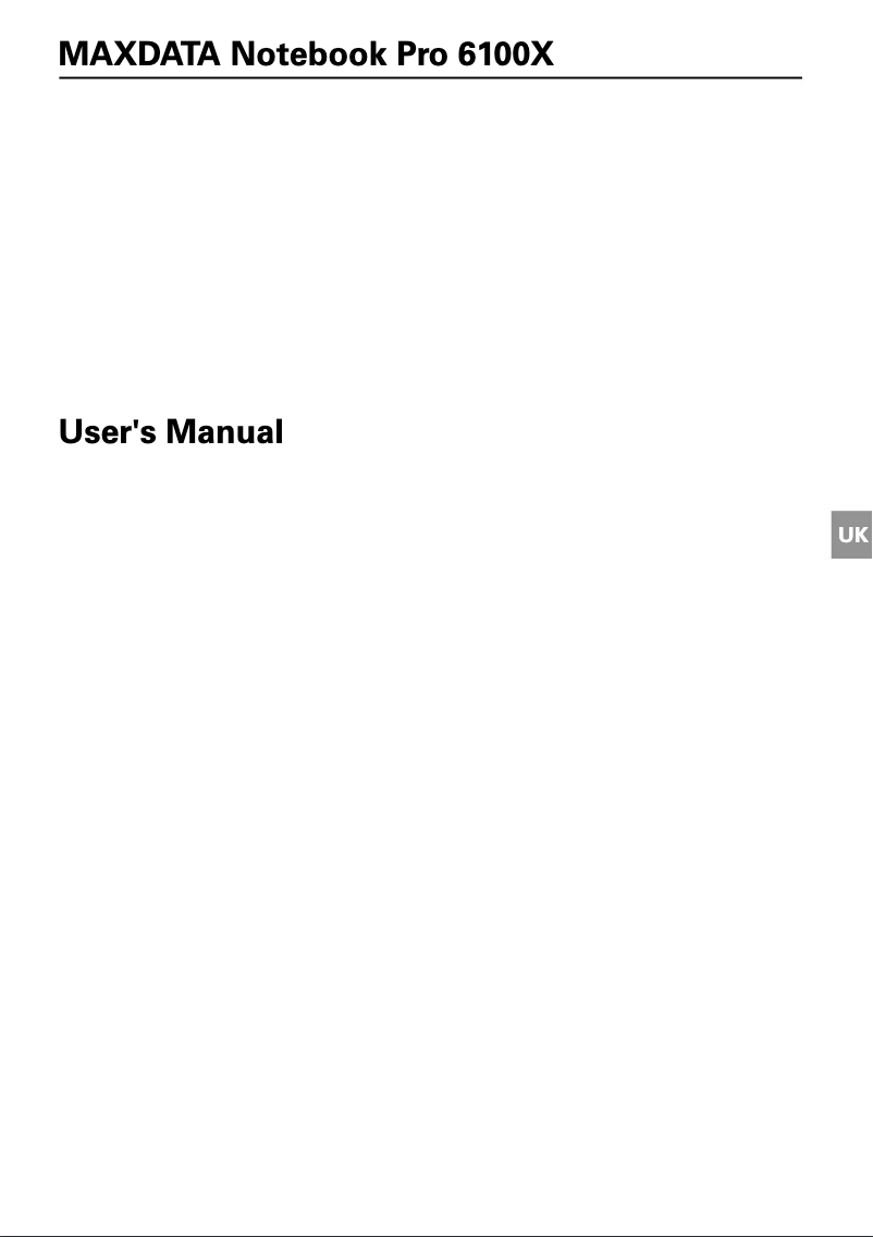 Page 1 de la notice Manuel utilisateur Maxdata Pro 6100X