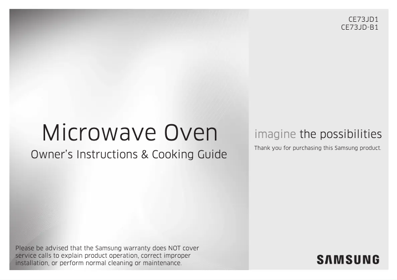 Page n°1 - Manuel utilisateur Samsung CE73JD-B1