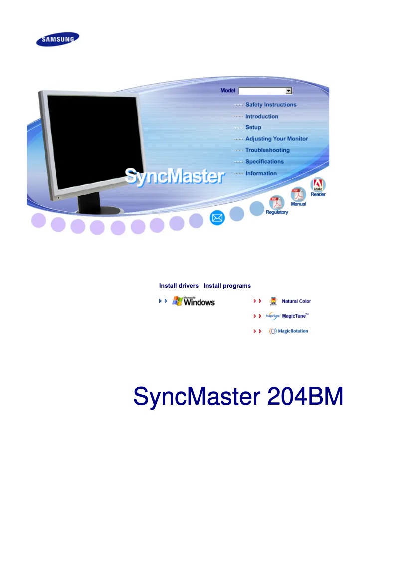 Image de la première page du manuel de l'appareil SyncMaster 204BM