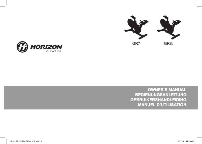 Page 1 of the manual User Manual Horizon GR7