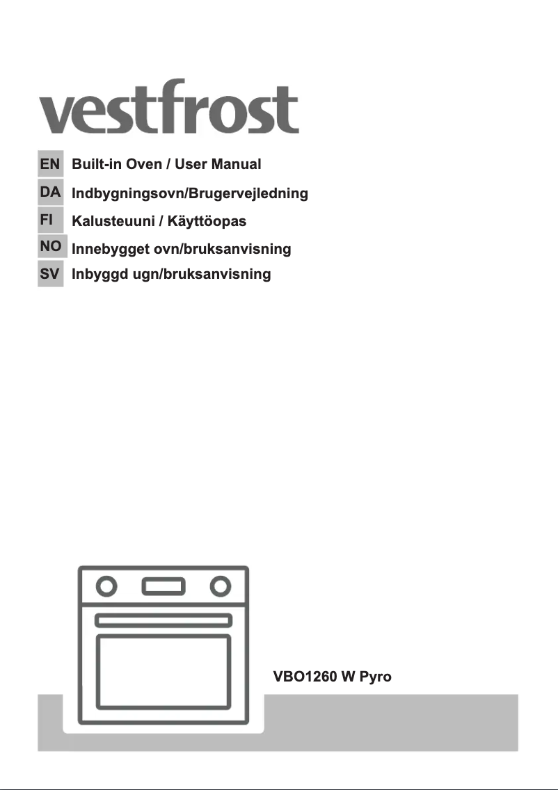 Page 1 de la notice Manuel utilisateur Vestfrost VBO 1260 X PYRO