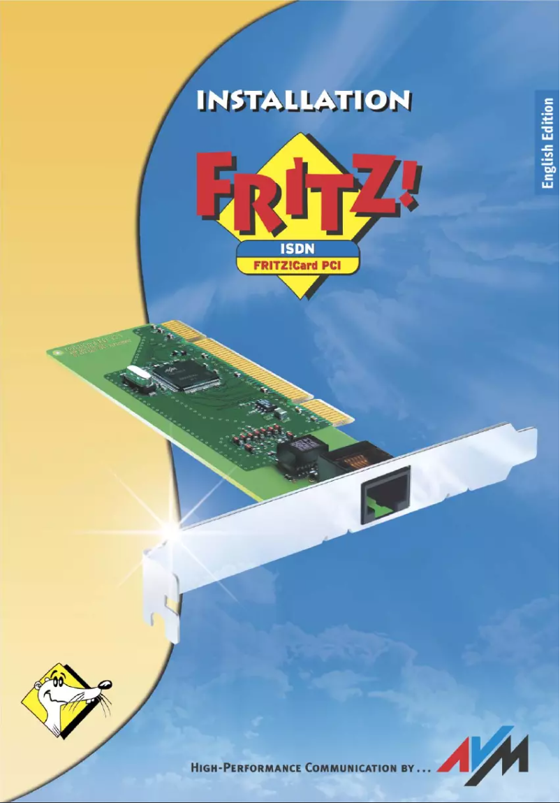 Page 1 de la notice Manuel utilisateur AVM Fritz Card PCI V2.1