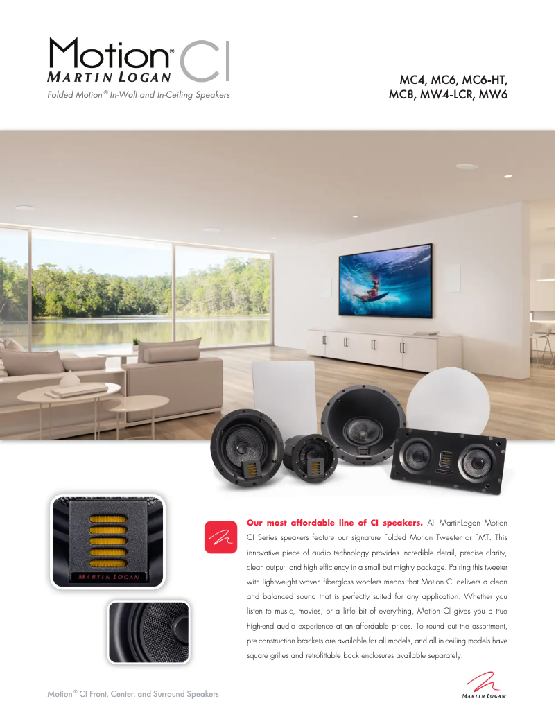 Page n°1 - Fiche technique Martin Logan Motion MC4
