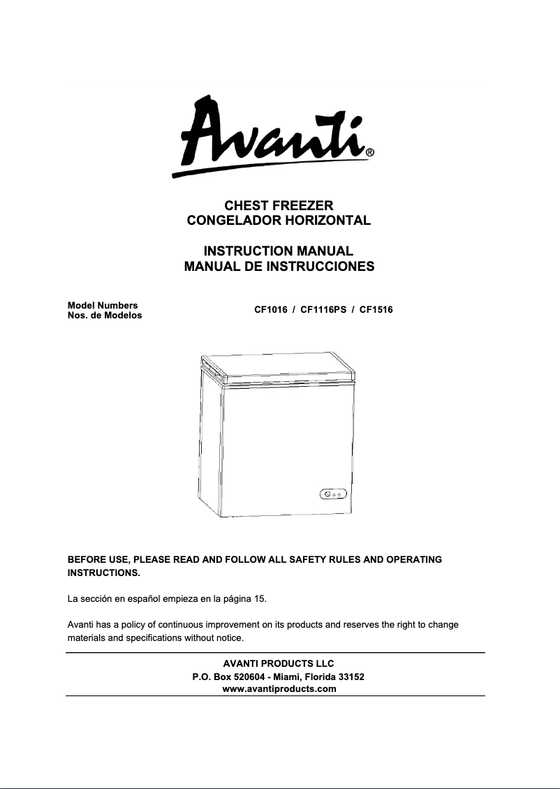 Image de la première page du manuel de l'appareil CF1516