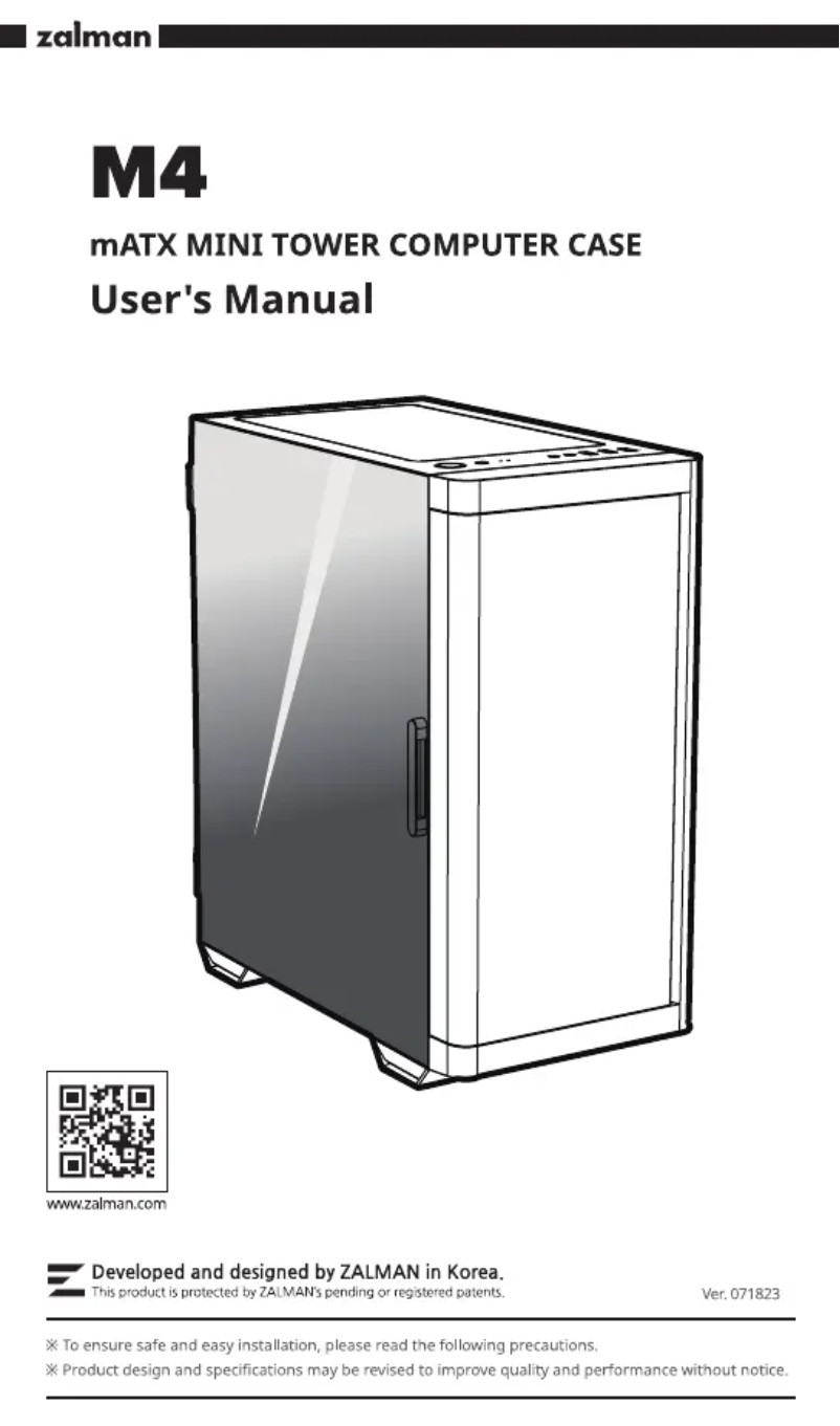 Page 1 de la notice Manuel utilisateur Zalman M4
