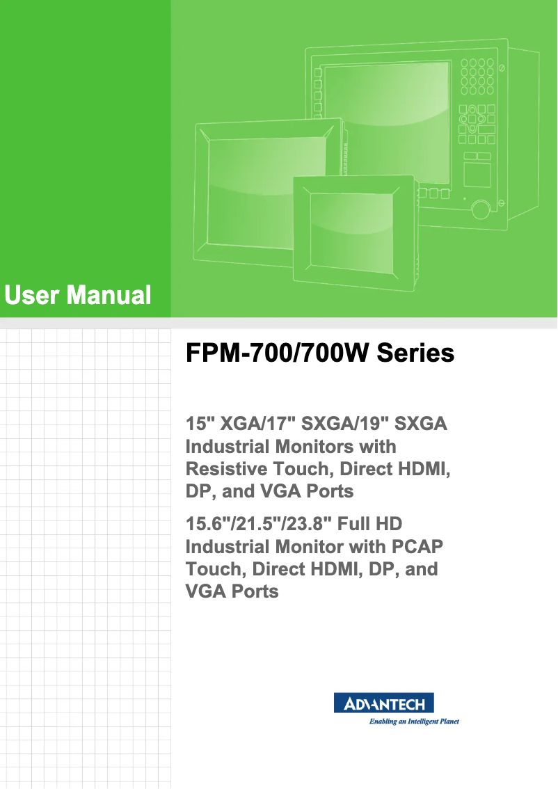 Page 1 de la notice Manuel utilisateur Advantech FPM-719-R9AE