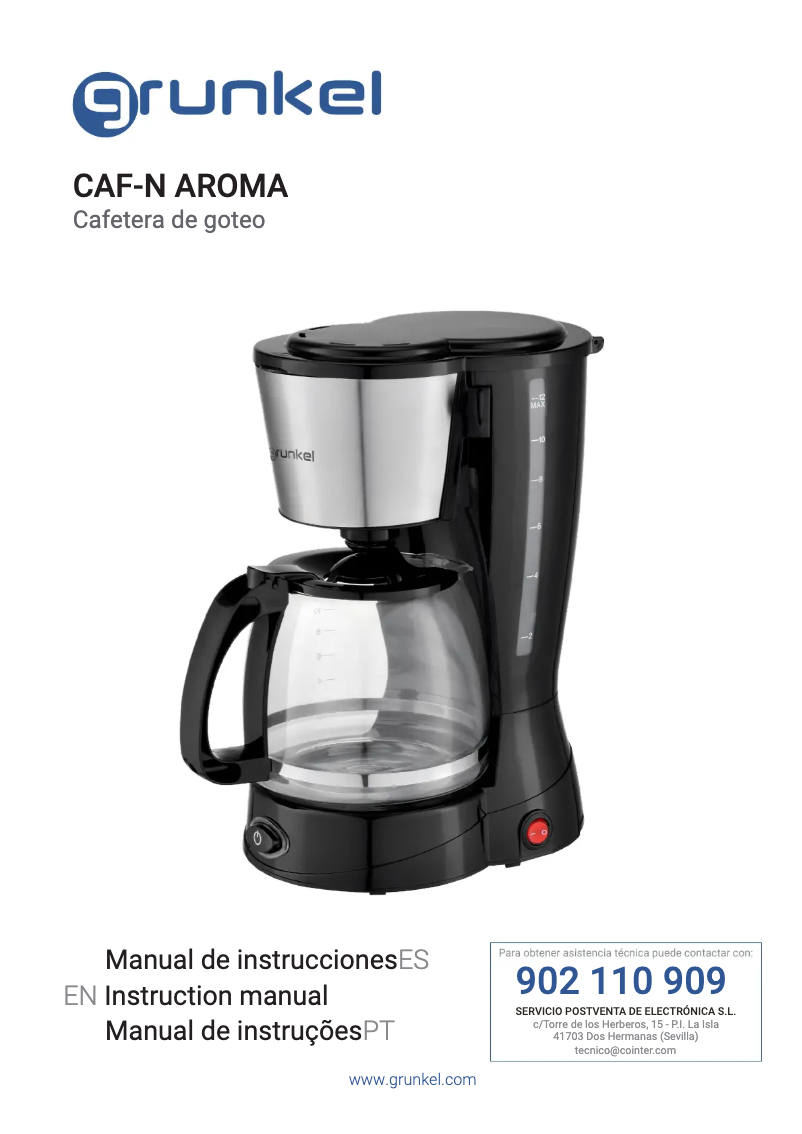 Page 1 de la notice Manuel utilisateur Grunkel CAF-N AROMA