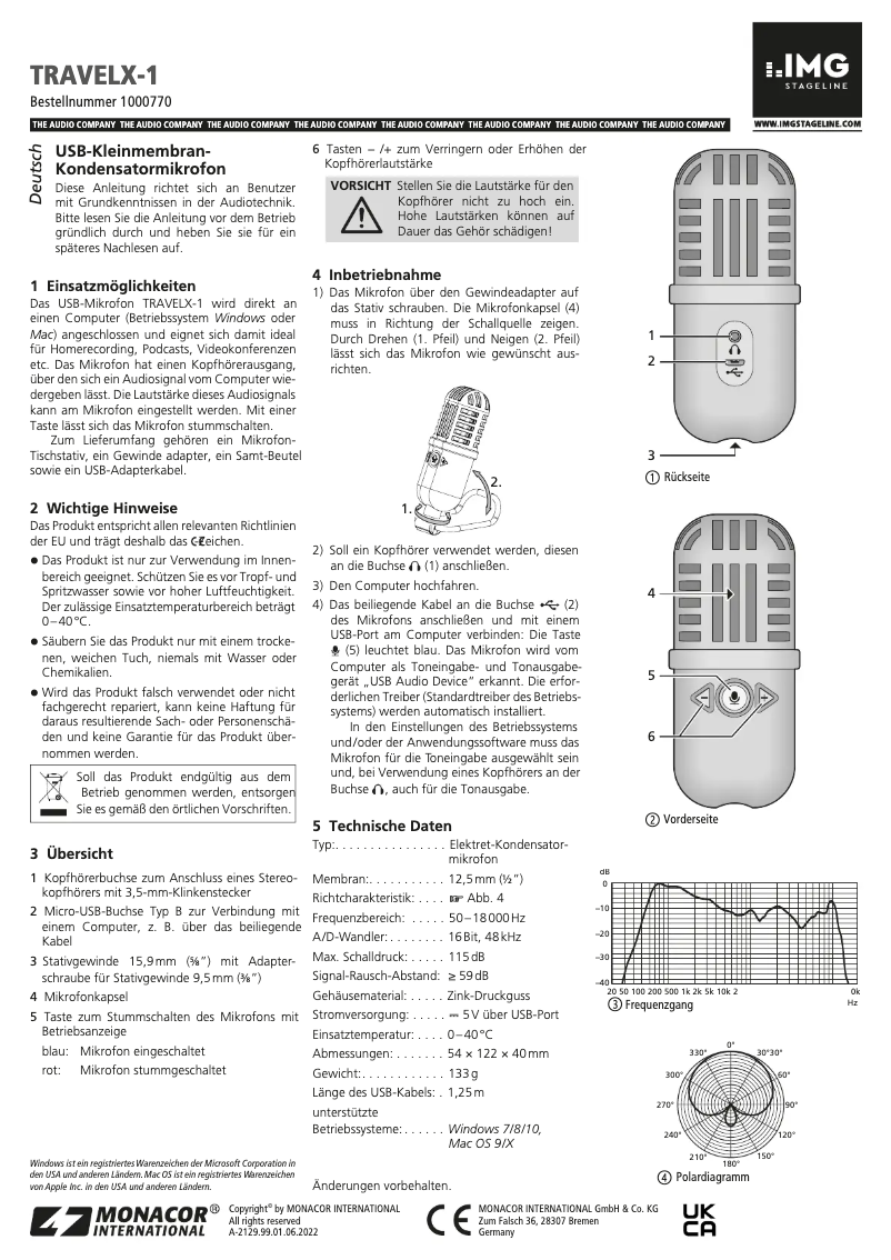 Image de la première page du manuel de l'appareil TRAVELX-1