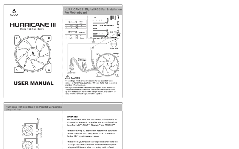Page 1 de la notice Manuel utilisateur Azza Hurricane III