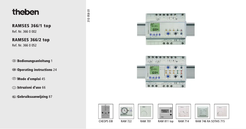 Image de la première page du manuel de l'appareil RAMSES 366/1 top