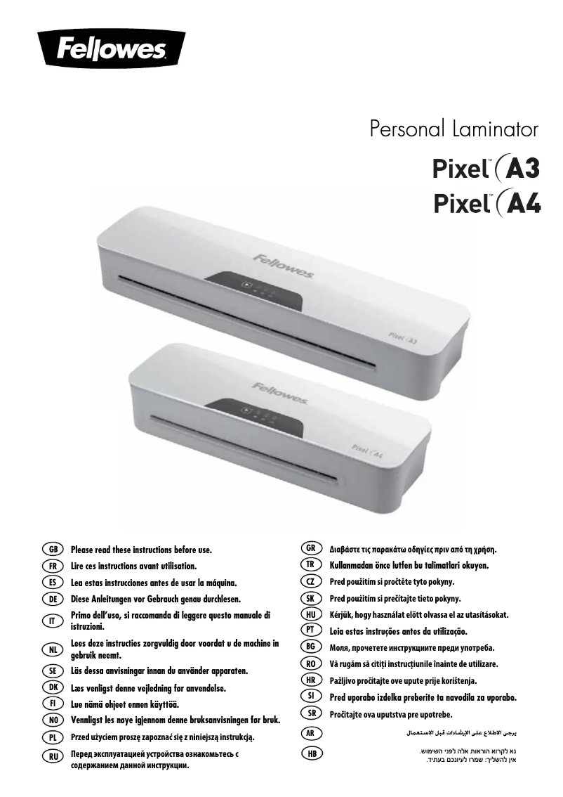 Page n°1 - Manuel utilisateur Fellowes Pixel A4