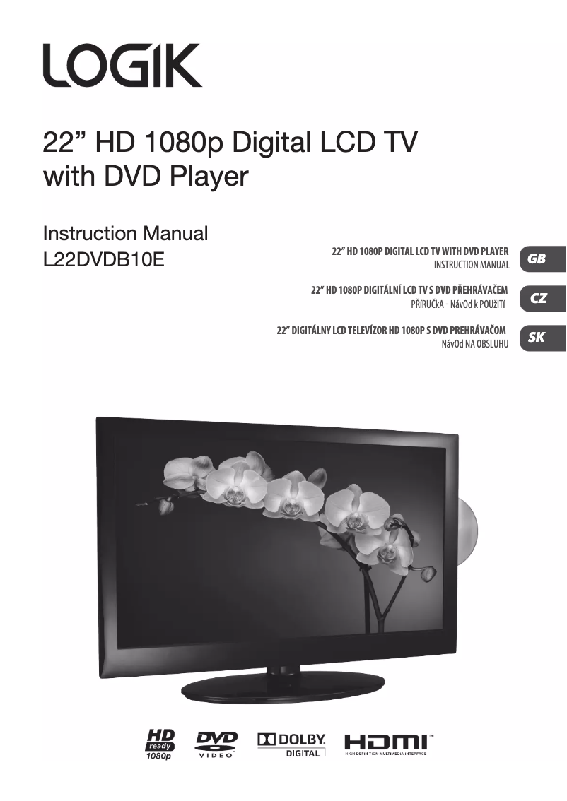 Page 1 de la notice Manuel utilisateur Logik L22DVDB10E