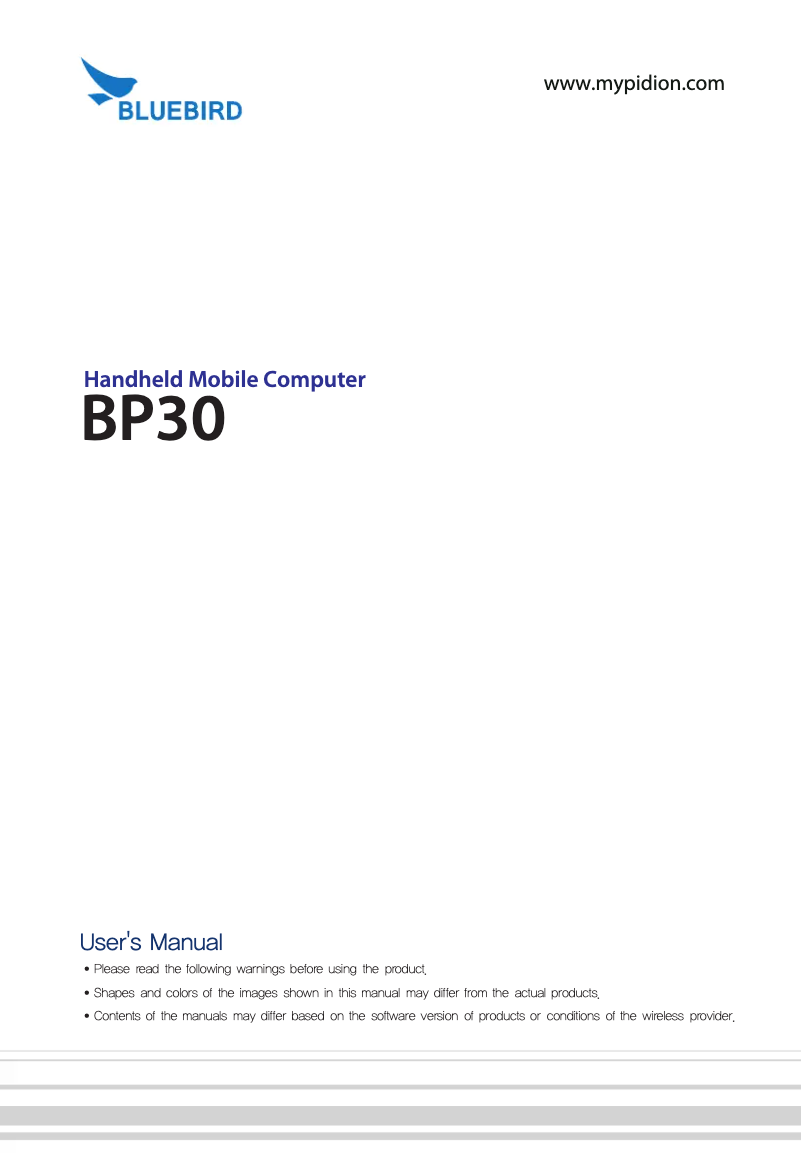 Page 1 de la notice Manuel utilisateur Bluebird BP30