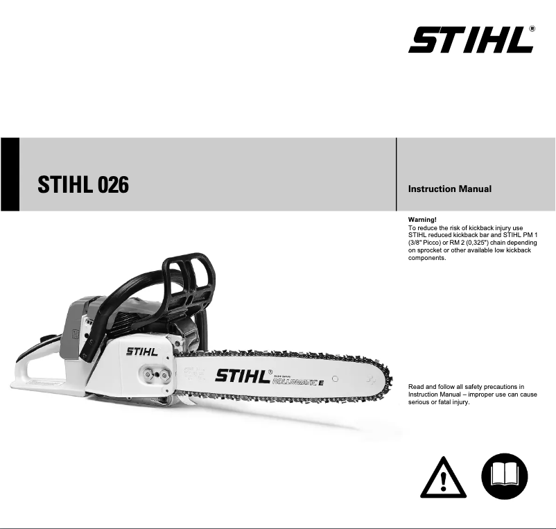Page 1 de la notice Manuel utilisateur Stihl 026
