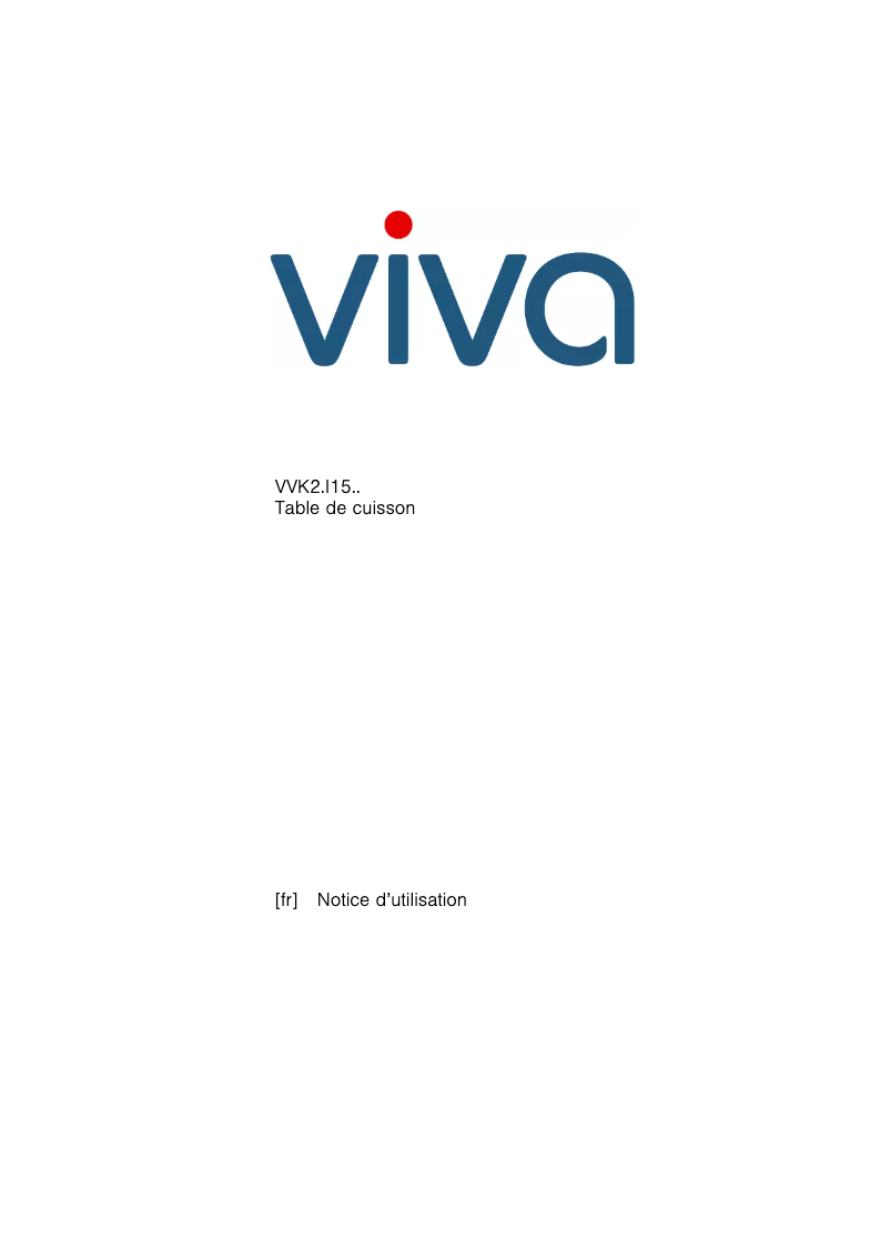 Image de la première page du manuel de l'appareil VVK26I15F1